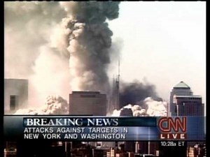 CNN 9-11-01 WTC North Tower collapses