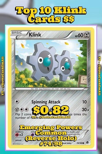 Top 10 Rarest Klink Pokémon Cards Ever! ⚙️ #pokemon #pokemontcg #pokemoncards #pokémon #top10 #tcg