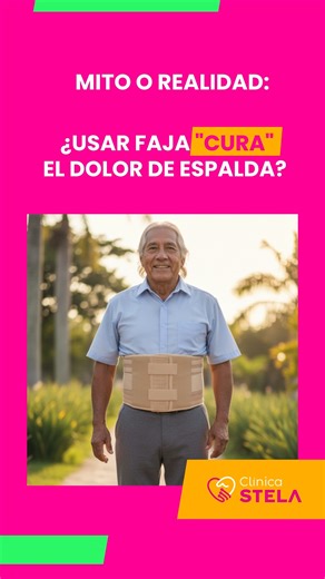 ¿La faja lumbar realmente ayuda a tu espalda? 🤔 ¡Te lo contamos! Es un MITO que la faja "cura" el dolor. Pero si ayuda a dar soporte en casos específicos y en escenarios controlados. #MitosDeSalud #FisioParaTodos #stelatecuida | Clínica Stela