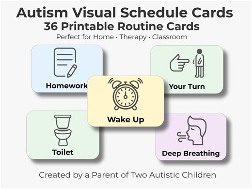 Autism Visual Schedule Cards | Help Kids Follow Daily Routines & Transitions | SEN Routine Chart (printable) - Etsy UK