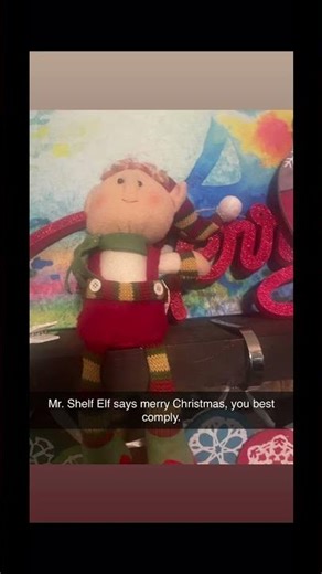 Y’all better listen to him, or else… #scary #elfontheshelf #christmas #funnychristmaschristmas
