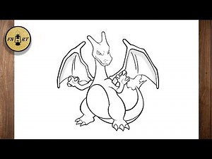 How to draw pokemon charizard step by step
