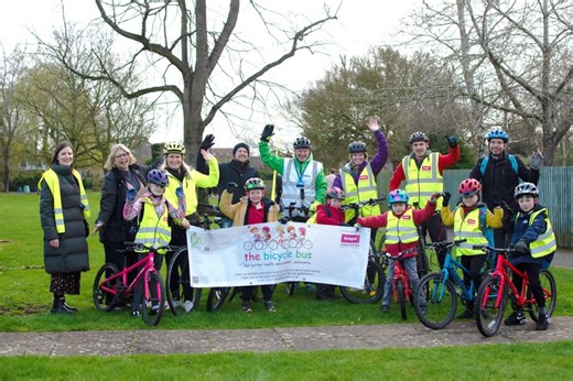 Kineton Primary School’s bicycle bus hits the road