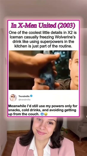 In X-Men United (2003)One of the coolest little details in X2 is Iceman casually freezing Wolverine