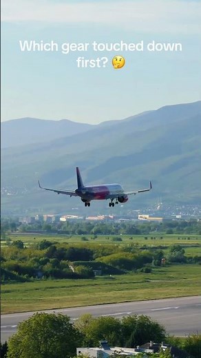 Wizz Air A321 Touches Down Right Side First in Skopje! ✈️😲 #wizzair #airplane #airbus #plane