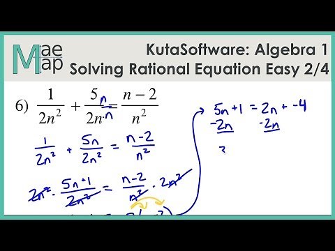 KutaSoftware: Algebra 1- Solving Rational Equations Easy Part 2
