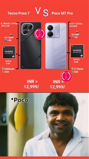 Xiaomi Poco M7 Pro vs Tecno Pova 7 Specs Comparison #xiaomi #tecno