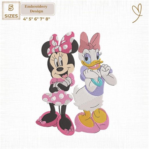 Retro Minnie and Daisy Bestie Embroidery File, Friends Disney (digital Download) - Etsy