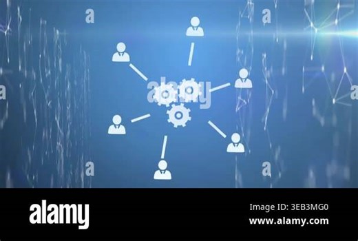 Animation of digital interface over icons and caucasian icons over server room. Computer networking and technology concept Stock Video Footage - Alamy