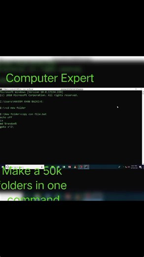 How to create 50k folders in Cmd Commands trick #masallah🧿🧿🧿🧿 #khutbahterakhirnabimuhammadsaw #cybersecurity #pythone #networkmarketing #kalilinux #programmer #tranding #Coding_world #Cmd_Trick #islamic_template🕋🕌🥀