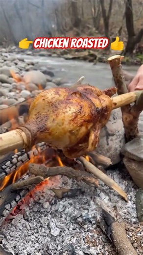 PASSO BEM SOLTO (Slowed) Chicken Roast on Fire 🔥 Village Cooking Style #shorts