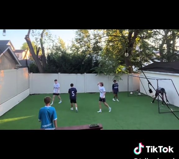 Crazy head injury in backyard league derby #football #soccer #sundayleague #tclbackyard #fyp