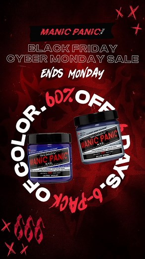 6 days. Select 6-packs of color. 60% off. Don't miss this devilishly good deal.  | Manic Panic | Facebook