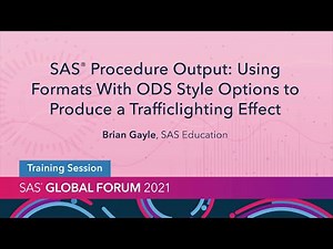 SAS Procedure Output: Using Formats With ODS Style Options to Produce a Trafficlighting Effect