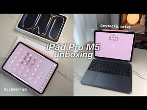 iPad Pro M5 aesthetic unboxing (space black) 📦 + accessories & customization! 🎀
