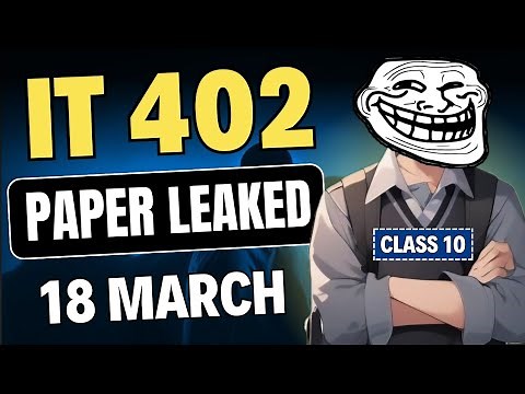 Class 10th : IT (402) paper leaked 🤫 | most repeated PYQ'S of it 402 class 10 🔥 | class 10 IT 402