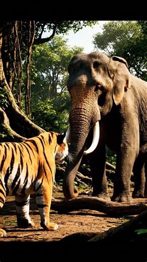 sher hathi ki ladai🤔#shortvideo #subscribe