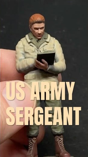 Army Men Painting US Sergeant, WWII, Airfix-like, 1/32 scale, sculpt by @Finley3D