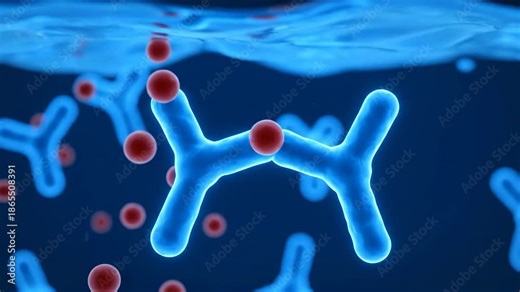 3D Molecular Animation of Protein Detection in Saliva Sample with Antibody Binding
