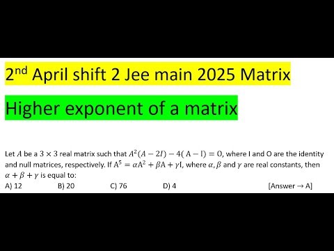 Let A be a 3×3 real matrix such that A^2 (A-2I)- 4( A-I)=O, where I and O are the identity and #pyq