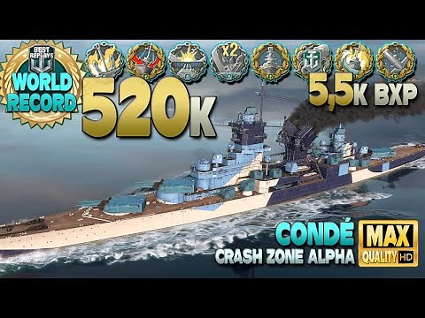 Cruiser Condé: Sensational 520k damage (WR), 5,5k base xp - World of Warships