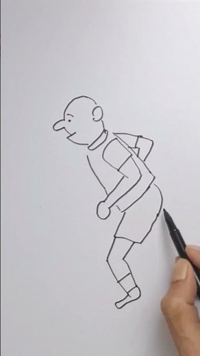 How to draw a cartoon character - Cartoon man running easy for beginners #drawing
