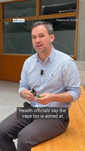 48K views · 97 reactions | A new tax on e-liquid used in vape products announced in last year's budget will take effect from tomorrow, 1 November. Minister for Finance Paschal Donohoe confirmed in September the so-called vape tax will apply at a rate of 50c per millilitre of e-liquid, excluding 23% VAT. The tax affects both vape liquid bought to refill reusable vapes and disposable vapes. #vape #rtenews | RTÉ News | Facebook
