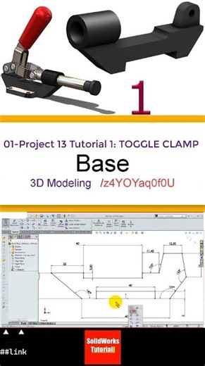 1- 3D Draft | Toggle Clamp 1|: Base #3d #solidworks #tutorial #cad #drawing #automobile