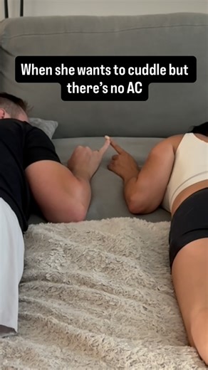 Random Sam on Instagram: "When she wants to cuddle but there’s no AC 😭 #couplescomedy"