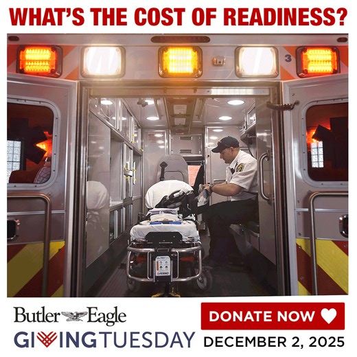 Support the Butler Eagle’s coverage as our team reports on how emergency medical services are surviving amid shortfalls from Medicare and Medicaid, how career paths and livable wages can be created for those who respond to the calls, and the experiences our family, friends and neighbors find when – in moments of crisis -- they reach out for help. Donate: https://buff.ly/YCfGWFx | Butler Eagle