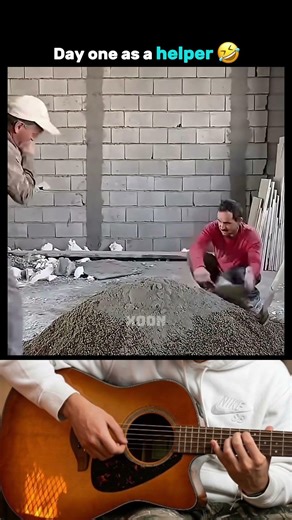 Day one as a helper😂😂 #funny #guitar #couple