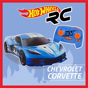 The Hot Wheels R/C C8 Corvette amps up the fun of radio-controlled action by working on and off the iconic Hot Wheels orange track and featuring a 'turbo' speed for the ultimate in sportscar-like performance.. Hot Wheels Corvette toy is remote-controlled and great for driving around indoors and outdoors. Includes the Corvette, a remote, and a charger. TUB-HOTCO https://thetoynetwork.com/mattel-hot-wheels-rc-c8-corvette~p25576507 #HotWheels #Corvette #RCcar #ToyCars #RemoteControl #Sportscar #Ind