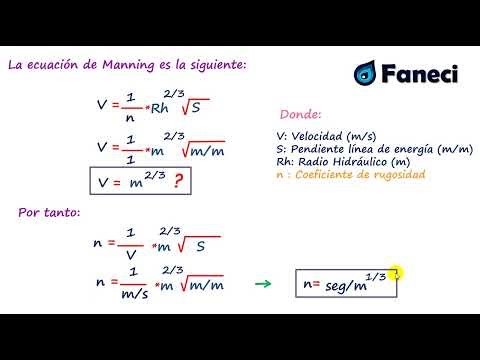 UNIDADES DEL COEFICIENTE DE RUGOSIDAD EN LA ECUACION DE MANNING