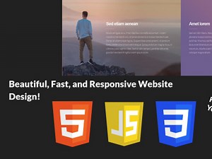 A fully custom website written in HTML, CSS, and JS