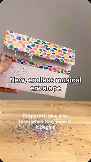 Joker Greeting on Instagram: "New! Musical glitter envelopes loop nonstop, even closed. Safe to prepare and give. We have 2 versions today and more coming of course."