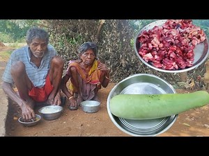 100 years old grandma cooking CHICKEN CURRY and eating || old grandma & grandpa typical lifestyle
