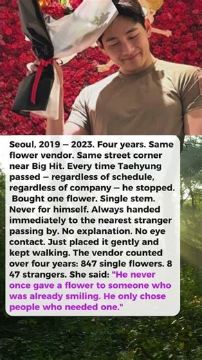 What V Did Every Single Time He Passed a Flower Stall in Seoul That the Vendor Finally Revealed Will