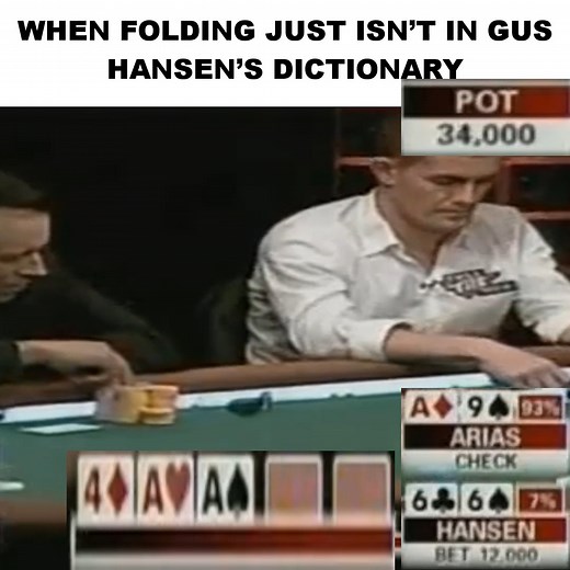 WHEN FOLDING JUST ISN’T IN GUS HANSEN’S DICTIONARY | Verity