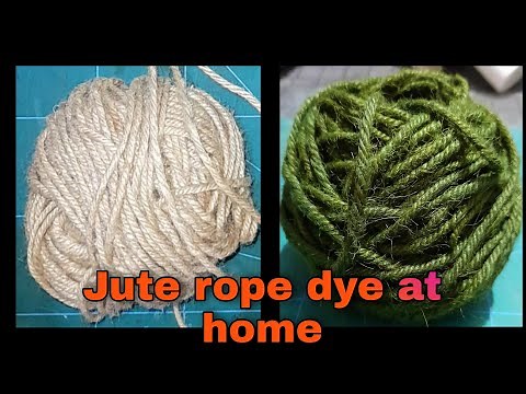 how to dye jute rope in green with blue and yellow dye