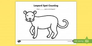 Leopard Spots Counting and Colouring Sheet