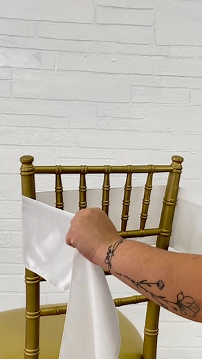 9K views · 217 reactions | How to tie a chair sash: Double wrap style ⁠⁠ ⁠ ⁠ Watch full tutorial ➡️ #LinkinBio #eventplanner #elegant #cvlinens #weddingreels #instagramreels #partydecor #wedding #birthday #party #reelsofinstagram #weddingplanner #regram #decor #weddingdecor #guesttable #reception #reels #tabledecor⁠ #chiavarichairdecor #chiavarichair #weddingchair #chairsashideas #partyplanner #facebookreels | CV Linens | Facebook