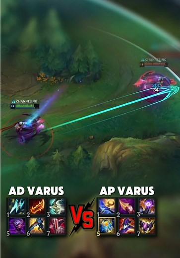 The ultimate showdown! 🏹 AD Varus vs AP Varus. Who do you think wins this 1v1? Drop your favorite build in the comments! 👇🔥 #varuslol #leagueoflegendsclips #gamingontiktok