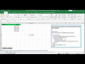 How to Automatically Update Current Timestamp When another Cell Is Changed