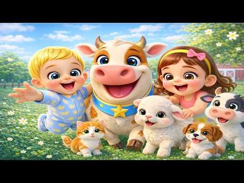 The Cow Goes Moo 🐄 | Animal Dance Song + More Nursery Rhymes for Kids | 1 Hour Farm Songs