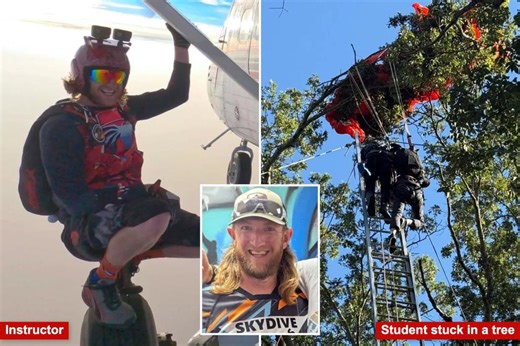 Skydiving instructor falls to his death after getting separated from student in freak accident