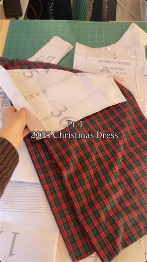 MADISON | Sewist & Fashion Educator on Instagram: "Sewing a dress 4 days before I have to wear it is pretty on brand😂 Going to be pulling some layers nights to get this dress down in time to wear for Christmas Eve 🎄 Details: I’m using my #makeitmonday series post for the @damsonmadder Dakota Dress and decided to use my Chloe Dress (and top) pattern from @silversagapatterns because I wanted set in sleeves over raglan. Per my #makeitmonday hacks I am extending the sleeve to be long, adding 2 row