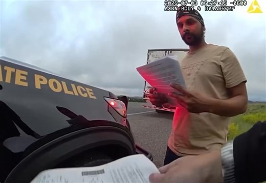 UNREAL‼️Bodycam footage of the illegal alien trucker who kiIIed three Americans getting pulled over for speeding in New Mexico last month. He can barely speak English and the officer can barely understand him. He got a CDL in California and failed an English and traffic sign test. | David J Harris Jr.