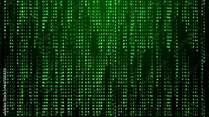 Binary code Loop green matrix number Animation background with digits moving digital age. Algorithm binary, hud interface, data decryption and encoding. Web developer. Programming. Coding Stock Video