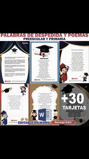 Palabras de despedida y poemas para graduación infantil
