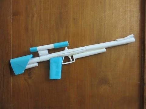 How to Make a Paper Sniper Rifle that shoots Rubber Band - Easy paper gun Tutorial